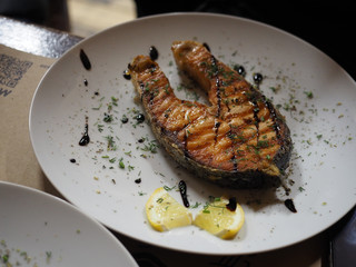 The main European dish has steaks and spaghetti.