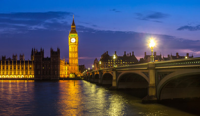Plakat Big Ben, Parliament, Westminster bridge in London
