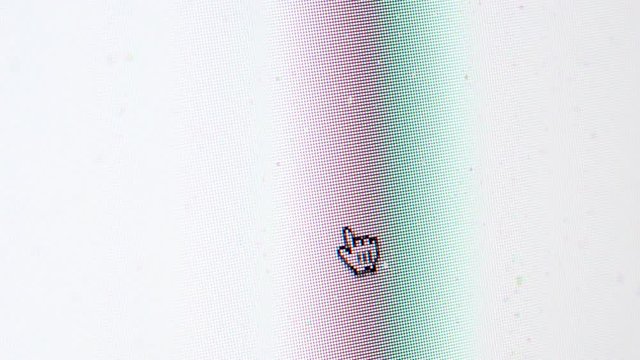 Close up Shot of Mouse Cursor Clicking " BUY NOW " Button .