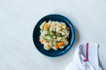 Turkish Olive Oil Food Jerusalem Artichoke with Dill and Carrot.