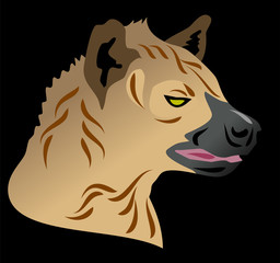 Vector image of a hyena (profile)