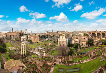 Ancient ruins of Forum in Rome