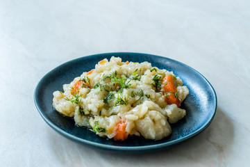 Turkish Olive Oil Food Jerusalem Artichoke with Dill and Carrot.
