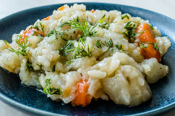 Turkish Olive Oil Food Jerusalem Artichoke with Dill and Carrot.