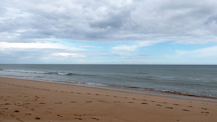 moody atlantic ocean in spring