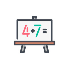 School board color line icon. Teaching board vector outline colorful sign.