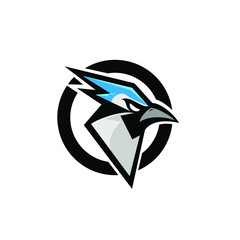 blue jay bird color head mascot logo icon designs vector illustration