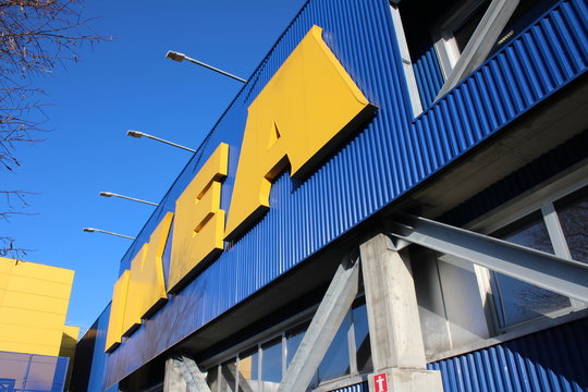 Bologna, Italy, November 2019 - Ikea store brand logo, editorial