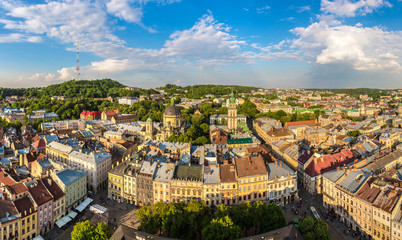 Fototapeta premium Lviv, Ukraine, sunset