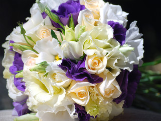 Classic Bridal Bouquet. Round Posy. Wedding Flowers.