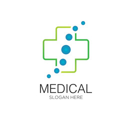 cross medical vector logo design template