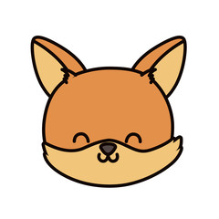 cute fox head cartoon icon