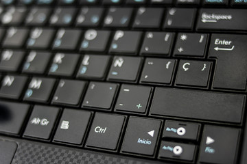 Computer keyboard with shift key available to incorporate text, icon or similar