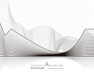 3D illustration architecture building construction perspective design abstract background.