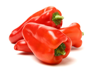 Fresh red pepper on white background