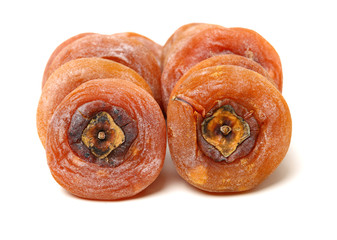 dried persimmon on white background 