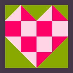 Barn quilt pattern, Amish Patchwork design, Abstract geometric tiled trail Vector illustration