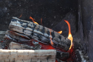 Obraz premium fire in fireplace