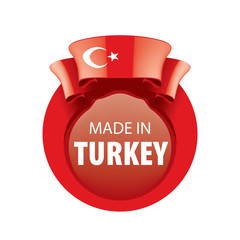 Turkey flag, vector illustration on a white background
