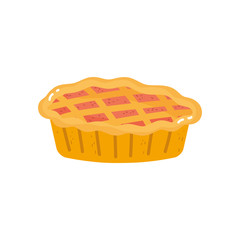 sweet pie dessert on white background
