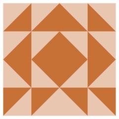 Barn quilt pattern, Amish Patchwork design, Abstract geometric tiled trail Vector illustration