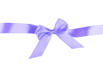 Beautiful blue bow isolated on white background
