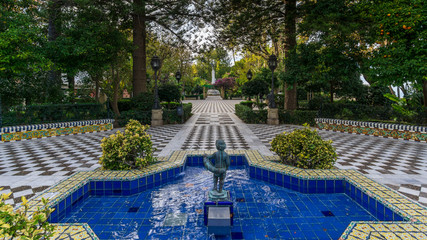 Pond and Cherub Statue Fountain at Alameda Apodaca Cadiz Andalusia