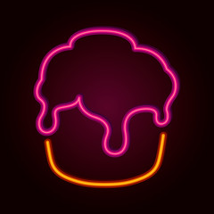 Neon sign cupcake.