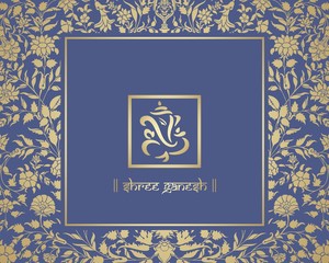 Ganesha, wedding card, royal Rajasthan, India	