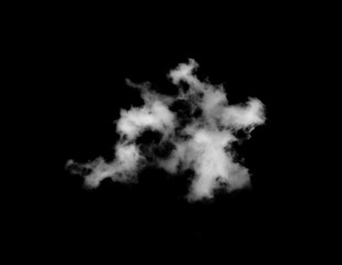 white clouds isolated on a black background