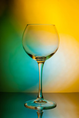 cocktail wine glass colorful splash on white background