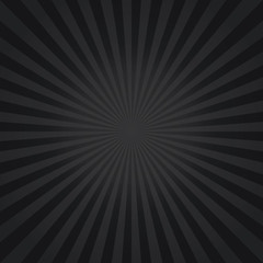 Abstract Dark Black rays background. Vector