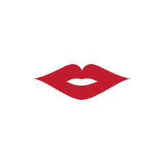 Lips icon cosmetic logo vector
