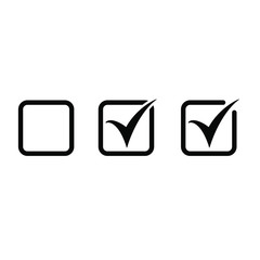 Checkbox set with blank and checked checkbox vector icon.