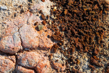 The surface of the earth is red, saturated with metal-containing rocks