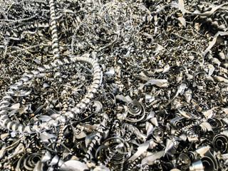 Waste metal shavings on production