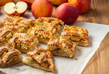 Homemade braided apple pie.