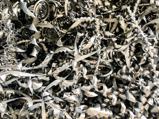 Waste metal shavings on production