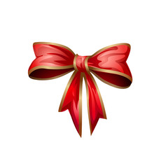 Cartoon style red bow isolated on white background