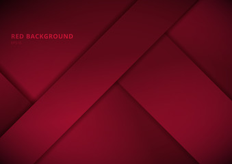 Abstract template geometric overlapping paper layer with shadow red background with space for your text.