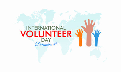 Fototapeta premium Vector illustration on the theme of International Volunteer day for Economic and social Development on December 5th.