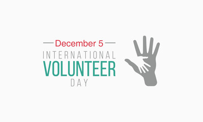 Vector illustration on the theme of International Volunteer day for Economic and social Development on December 5th.