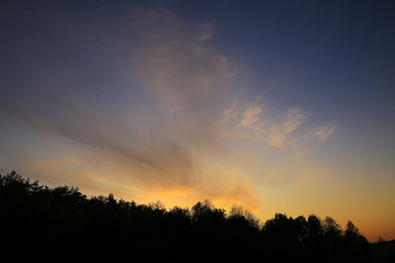 Fototapeta na wymiar Lake at sunset in october, very beautiful