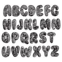 element design vector. Hand drawn doodle font. Set of sketch alphabet. Vector illustration for magazines, printings, web posters, hand drawn typography etc.