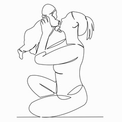 mother with a baby in her arms