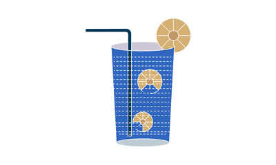 Cocktail icon placed on white background vector image