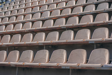 Fototapeta premium football stadium. Seats for fans, bench fans. Soccer game