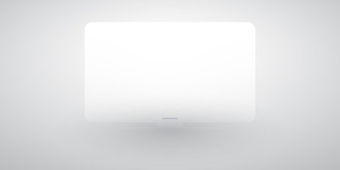 Blank White Monitor or Flat TV Screen Mock Up, Vector Background Illustration