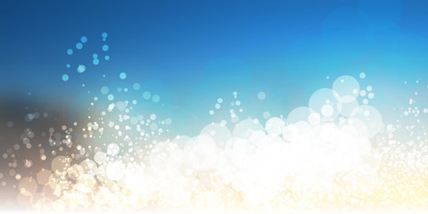 White and Blue Header, Card, Poster Background for Christmas, New Year, Winter Holiday Designs