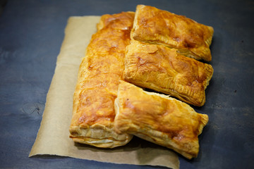 delicious homemade cakes with apple filling